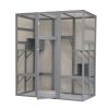 Outdoor Cat House Big Catio Wooden Feral Cat Shelter Enclosure with Large Spacious Interior, 6 High Ledges, Weather Protection Asphalt Roof